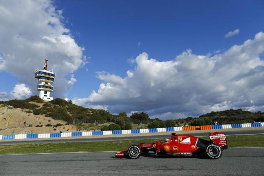 La Ferrari di Raikkonen, il più veloce dei test di Jerez. Reuters